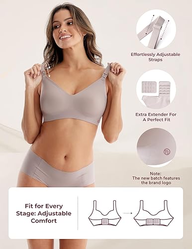 Miniatura 4 de Momcozy - Brasier de lactancia YN21, para lactancia materna, sin costuras, brasier de maternidad ultracómodo, con forma natural, corpiño para dormir