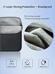 EVICIV 16.1 Boîtier à manches de pouce avec fermeture à glissière rembourrée souple intégrée, sac d'ordinateur portable de protection imperméable et à la poignée compatible avec ordinateur portable/écran portatif/notebook/Tablet pour 15.6 Stockage d'accessoires de pouce