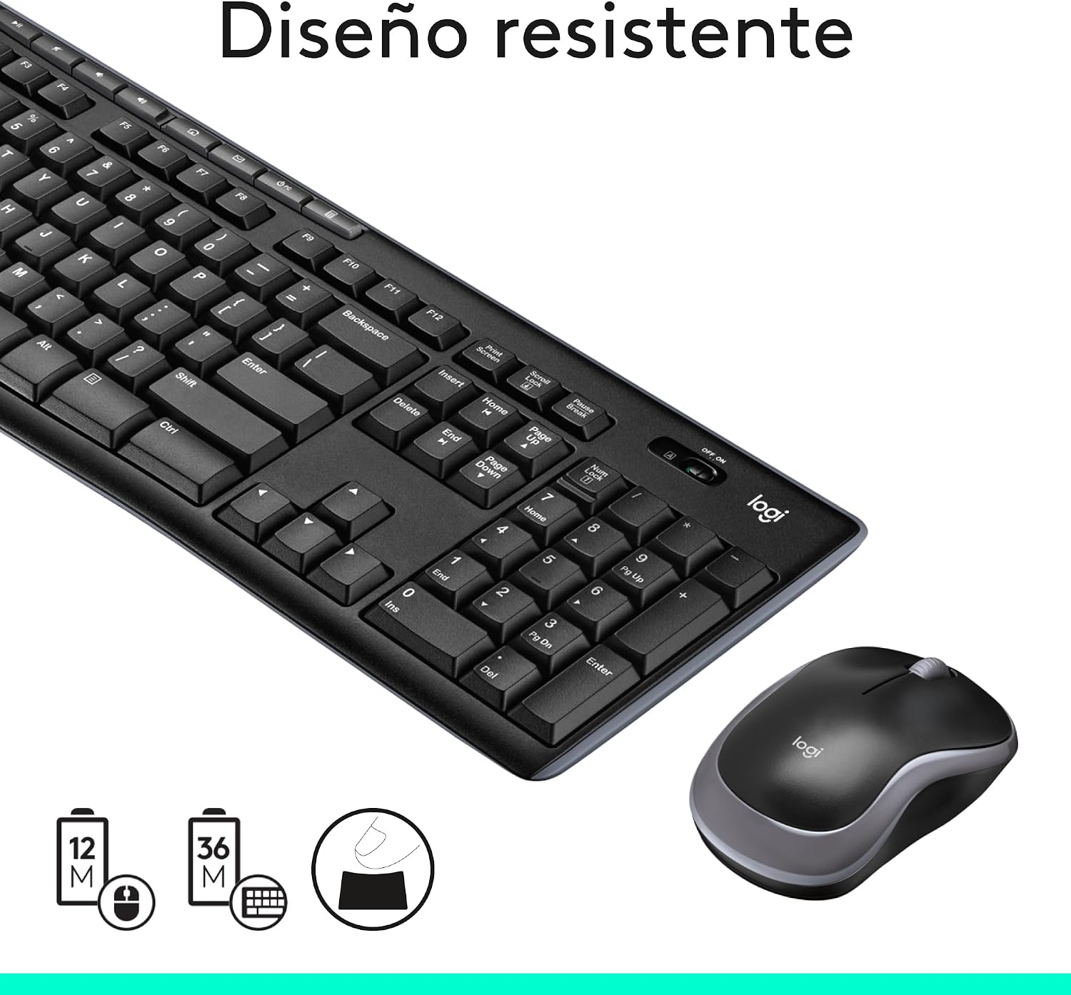 Logitech MK270 Combo Teclado y Ratón Inalámbrico para Windows, 2,4GHz Inalámbrico, Ratón Compacto, 8 Teclas Multimedia y de Acceso Directo, 2 años de batería, PC, PC Portátil, QWERTY Español – Negro 8