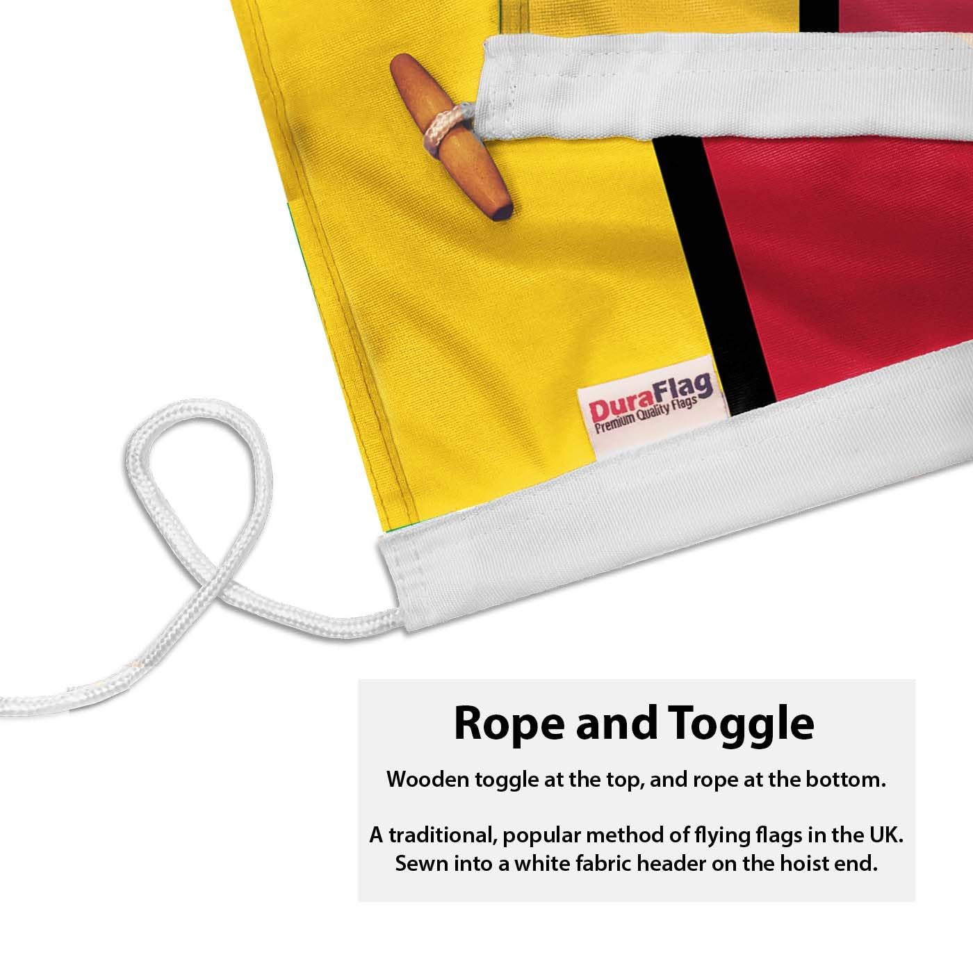 Suffolk Regiment Small DuraFlag Rope and Toggled 3ft x 2ft Premium Quality Flag 90cm x 60cm, 3ft x 2ft (90cm x 60cm) - Image 2