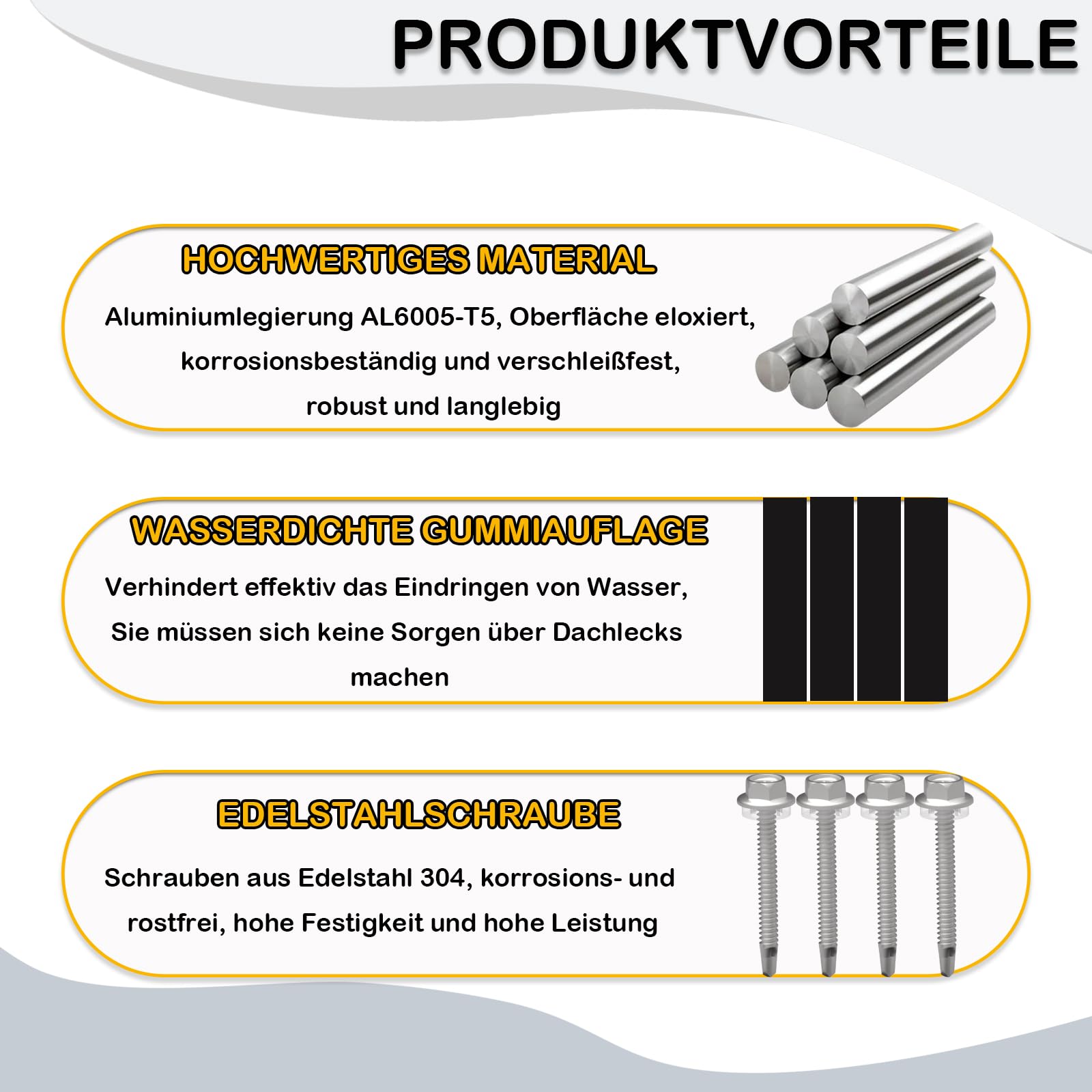Solarmodul Halterung für 2X Module, PV Halterung Montageset - 12CM Schwarze Schiene + Verstellbare Klemme für 30-35MM Dicke Module, Alu Solarpanel Halterung Flachdach Trapezblech Blechdach