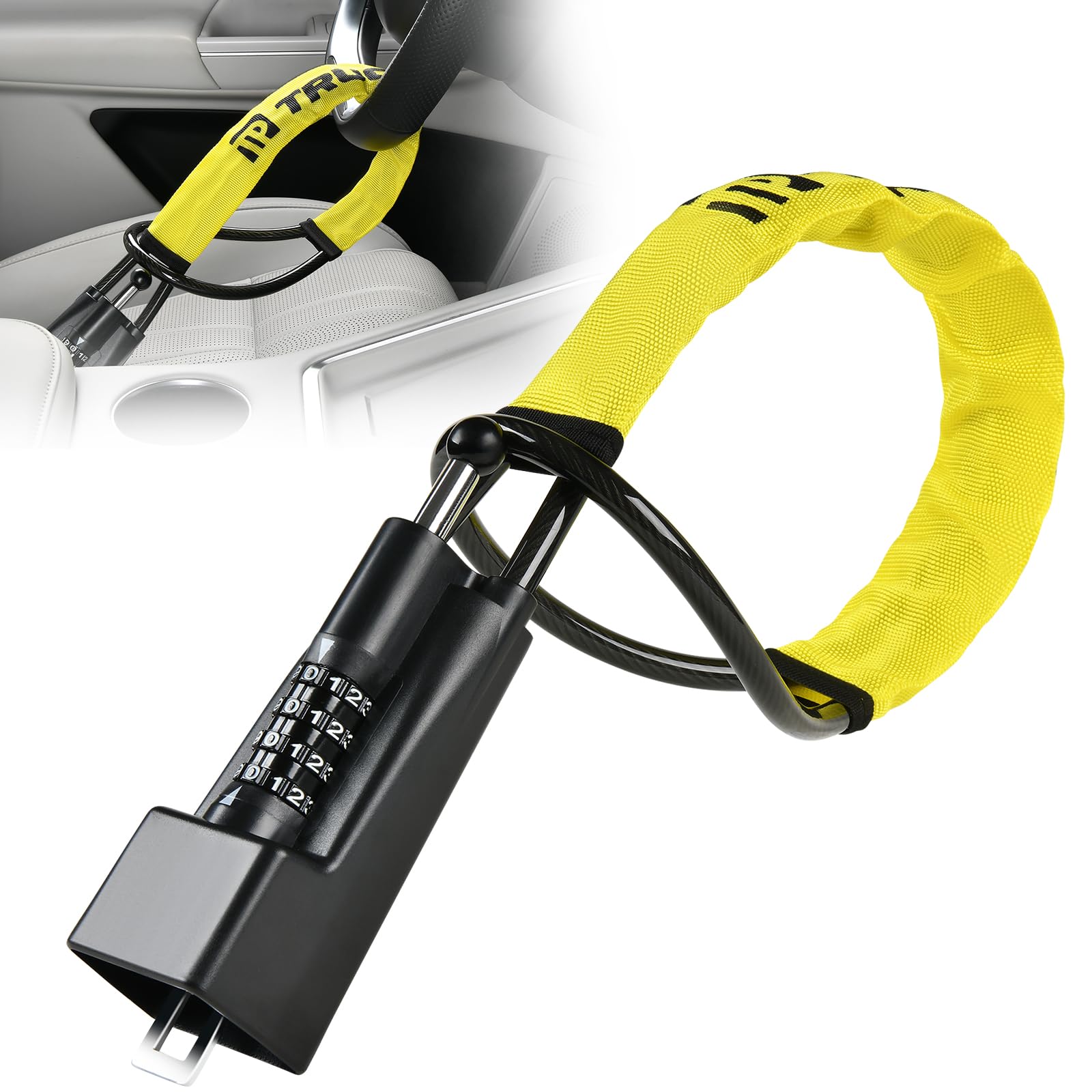 Truckiipa Steering Wheel Lock for Cars,Keyless,Anti-Theft Car Device