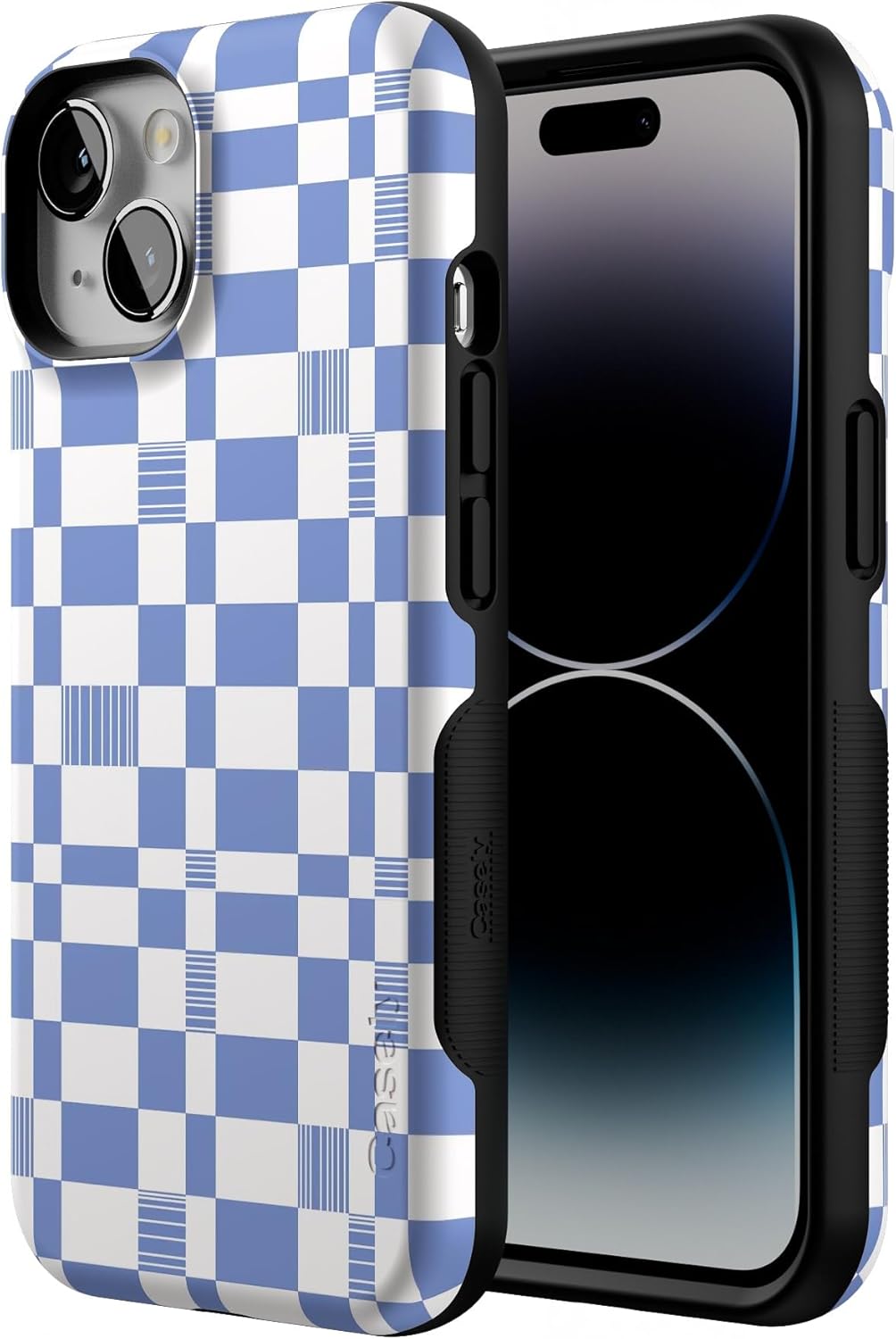 Casely iPhone 14 Case | Reality Check | Periwinkle | Bold Protective Design | Compatible with MagSafe