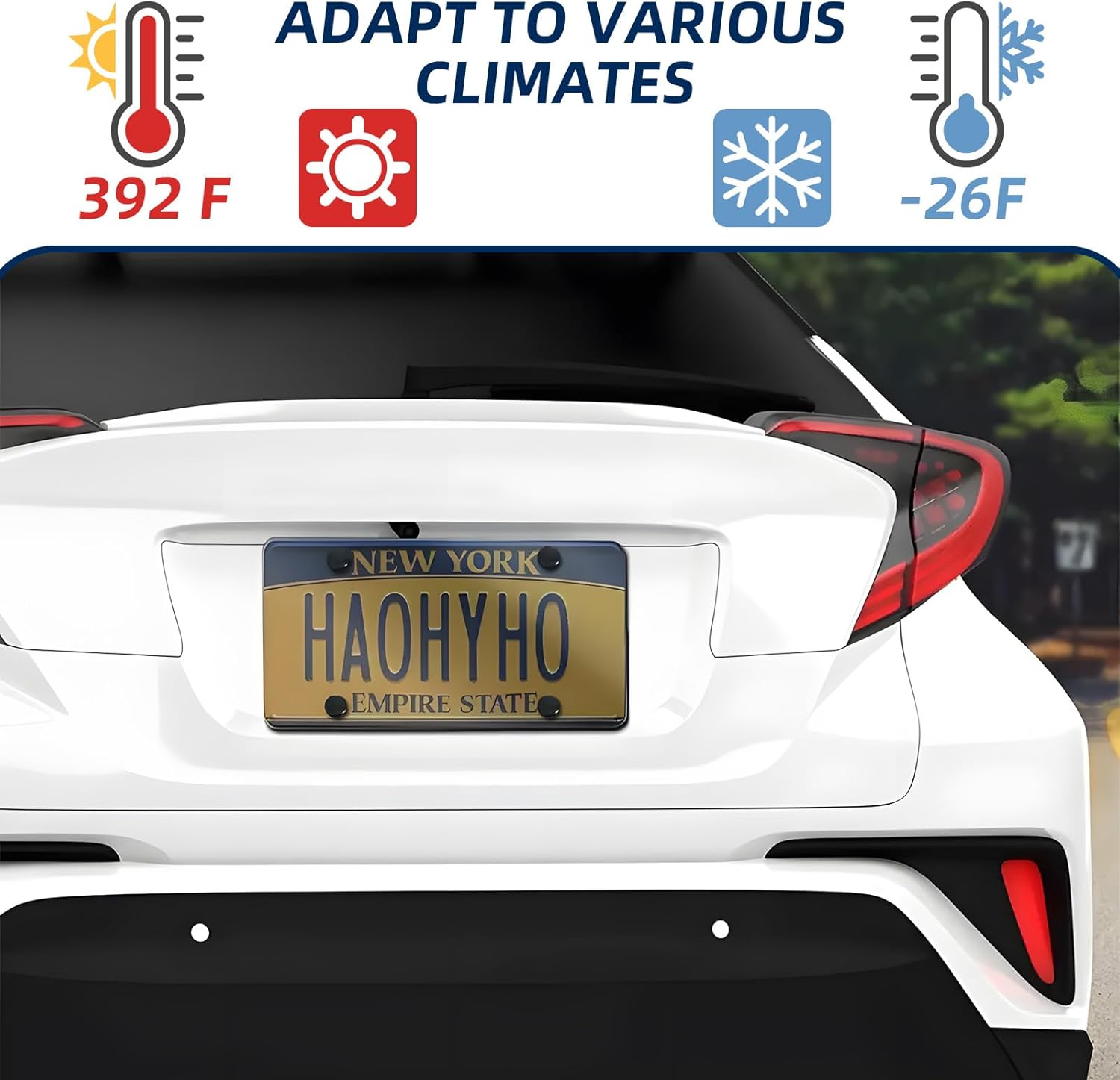 License Plate Cover License Plate Frames: 2 PCS License Plate Protector - Plastic car Front/Rear License Plate Cover with Screw Cap for US Standard Cars (Transparency) - Image 4