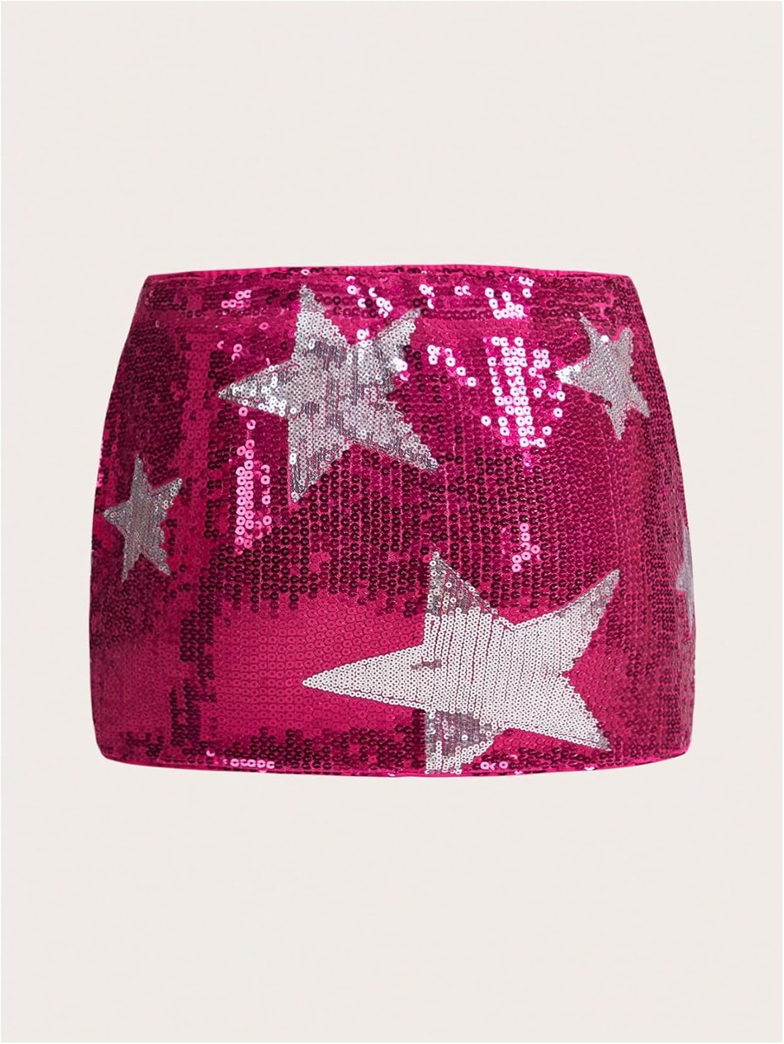 WDIRARA Women's Sparkly Sequin Bodycon Mini Skirt Low Rise Star Graphic Party Club Rave Skirts - Image 2