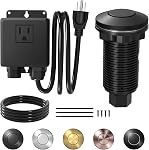Joinfworld Garbage Disposal Air Switch Kit Waterproof Garbage Disposal Button Kit with Long Garbage Disposal Switch Matte Black