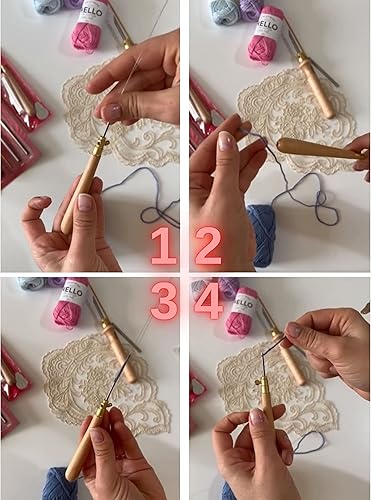 Miniatura 5 de Nurge - Kit de agujas de perforación de alta calidad tubos de metal de 0118in a 0157in a 0197in y kits de agujas de perforación de mango de madera