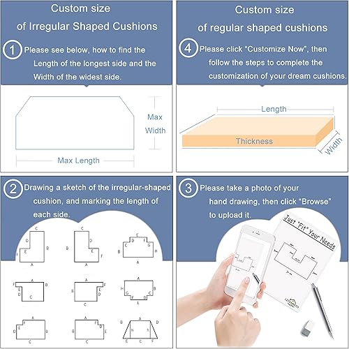 Miniatura 5 de Cojín de banco para interiores y exteriores, cojín de banco personalizado, almohadillas de asiento de banco de espuma gruesa antideslizantes para