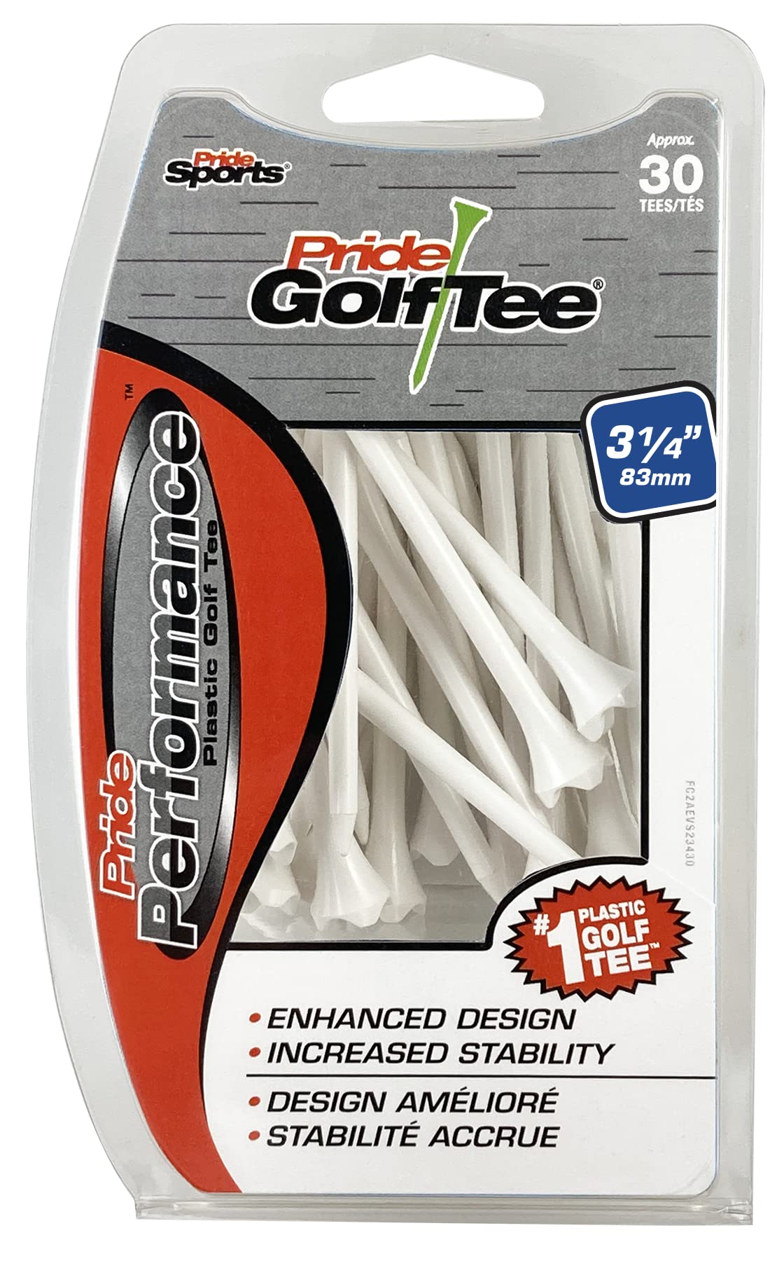 Pride Performance 3-1/4" Golf Tee, 30 Count