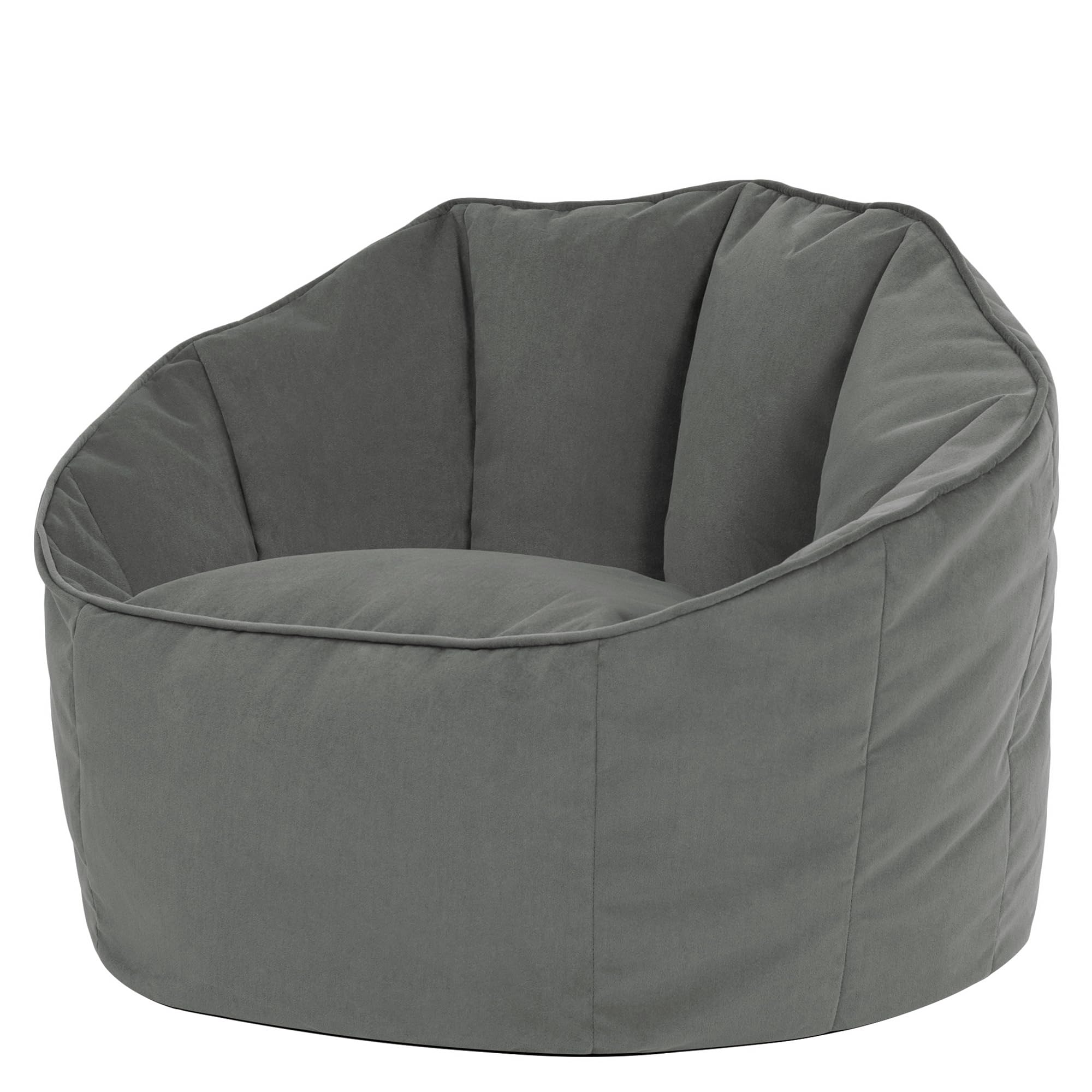 icon Sirena Velvet Bean Bag Chair with Filling Included, Grey