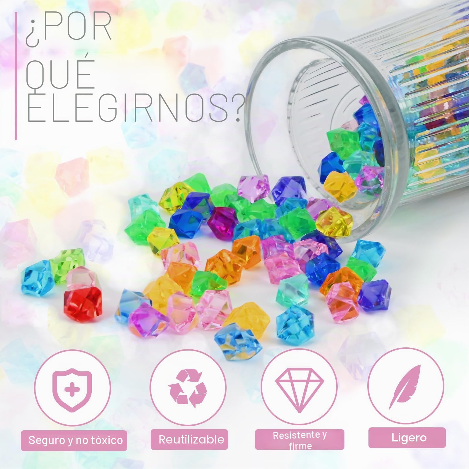 30 piezas de diamantes para niños, 30 mm, diamantes decorativos coloridos, diamantes para niños búsqueda del tesoro, diamantes para regalos de cumpleaños infantiles, manualidades, decoración de mesa