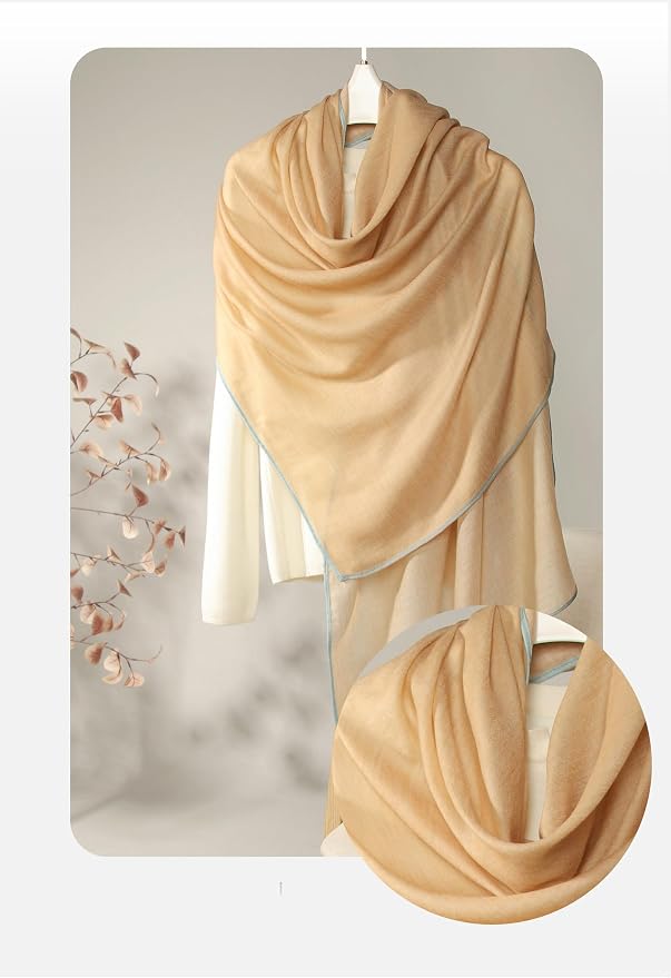 Pashmina de cachemira lujosa mezcla de seda y lana miniatura 4