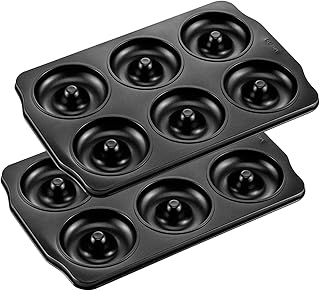 CHEFMADE Donut Pan, Nonstick 6 Cavity Ring Doughnut Pan for Baking, Set of 2