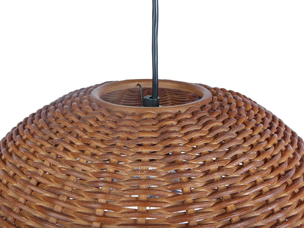 KOUBOO Handwoven Wicker Dome Pendant Light, Diameter 19.5 X 10.75", Rustic Brown