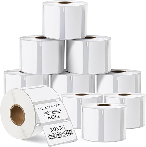 LotFancy Etiquetas térmicas de repuesto de 1-14 x 2-14 pulgadas para DYMO 30334, etiquetas de correo (10 rollos, 1000 etiquetasrollo), etiqueta de