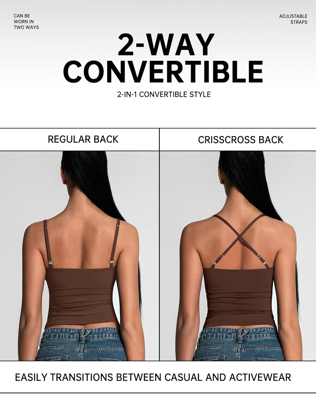 Women's Scoop Neck Tank Top Adjustable Spaghetti Strap Camisole Going Out y2k Tops Slim Fit Cami Tank - Image 4