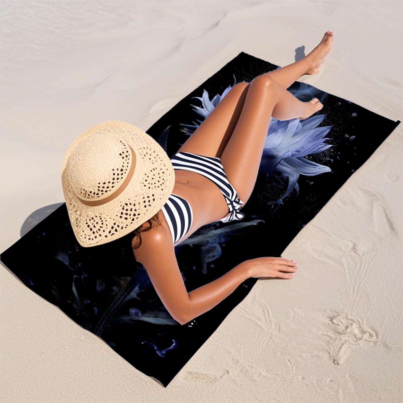 Strandtuch Narzissen Mikrofaser Handtuch Groß 220 x 100 cm, Saunahandtuch Schnell Trocknendes, Sandfreie Stranddecke, Saugfähiges Badetuch, Platzsparende Reisehandtuch, Strandurlaub Must Haves Y1-241