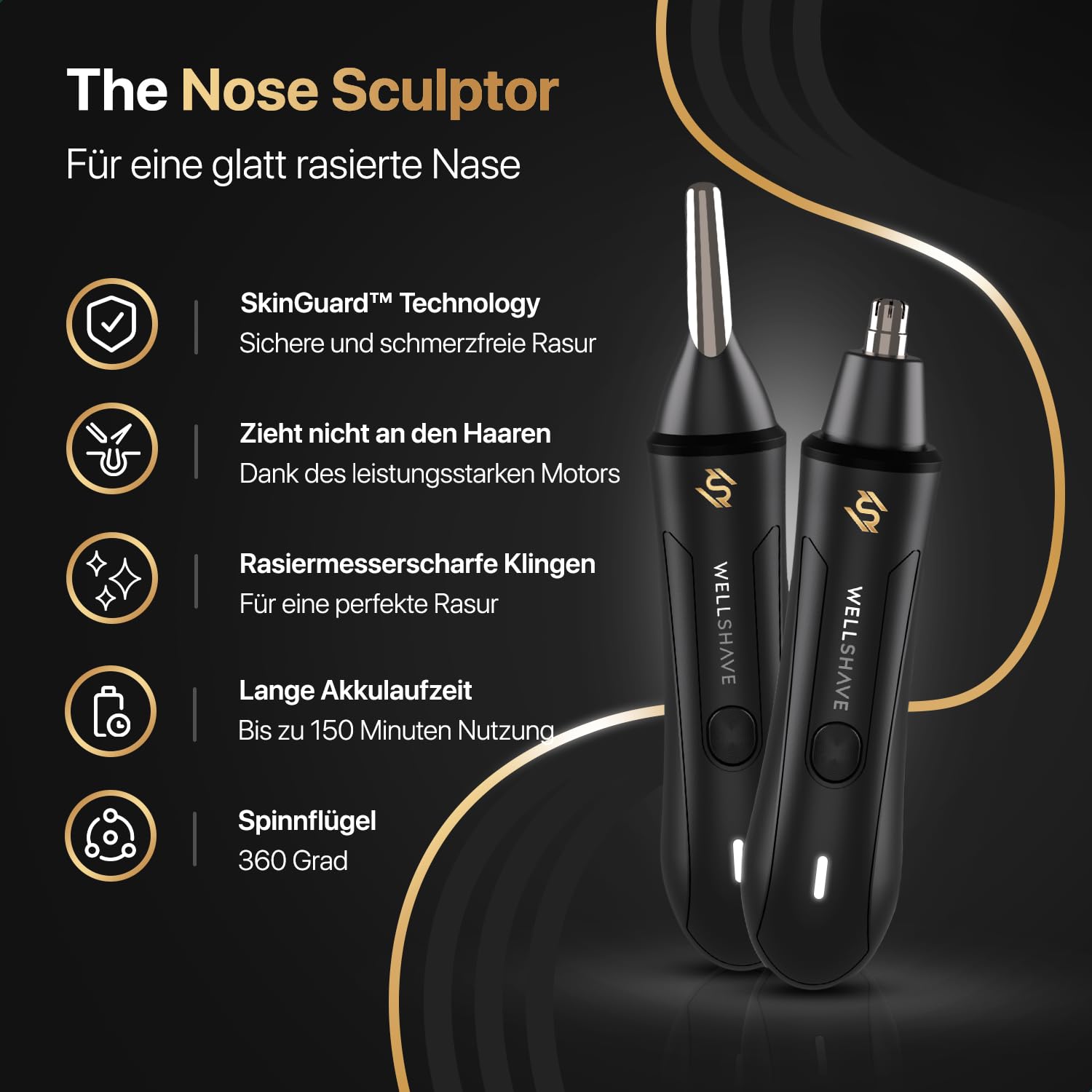 2 in 1 Nasenhaartrimmer - Augenbrauen- und Ohrhaartrimmer - Nasenhaarschneider - Nasenhaarentferner - Nasentrimmer - Ohrhaarentferner - Nasenrasierer