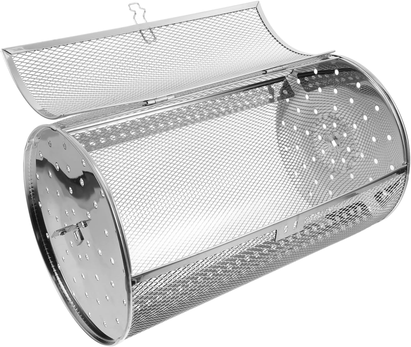 Sosoport Bbq Vegetable Grill Basket Rotisserie Chicken Rotating for Grill Stainless Steel Oven Cage Rotisserie Oven Rack