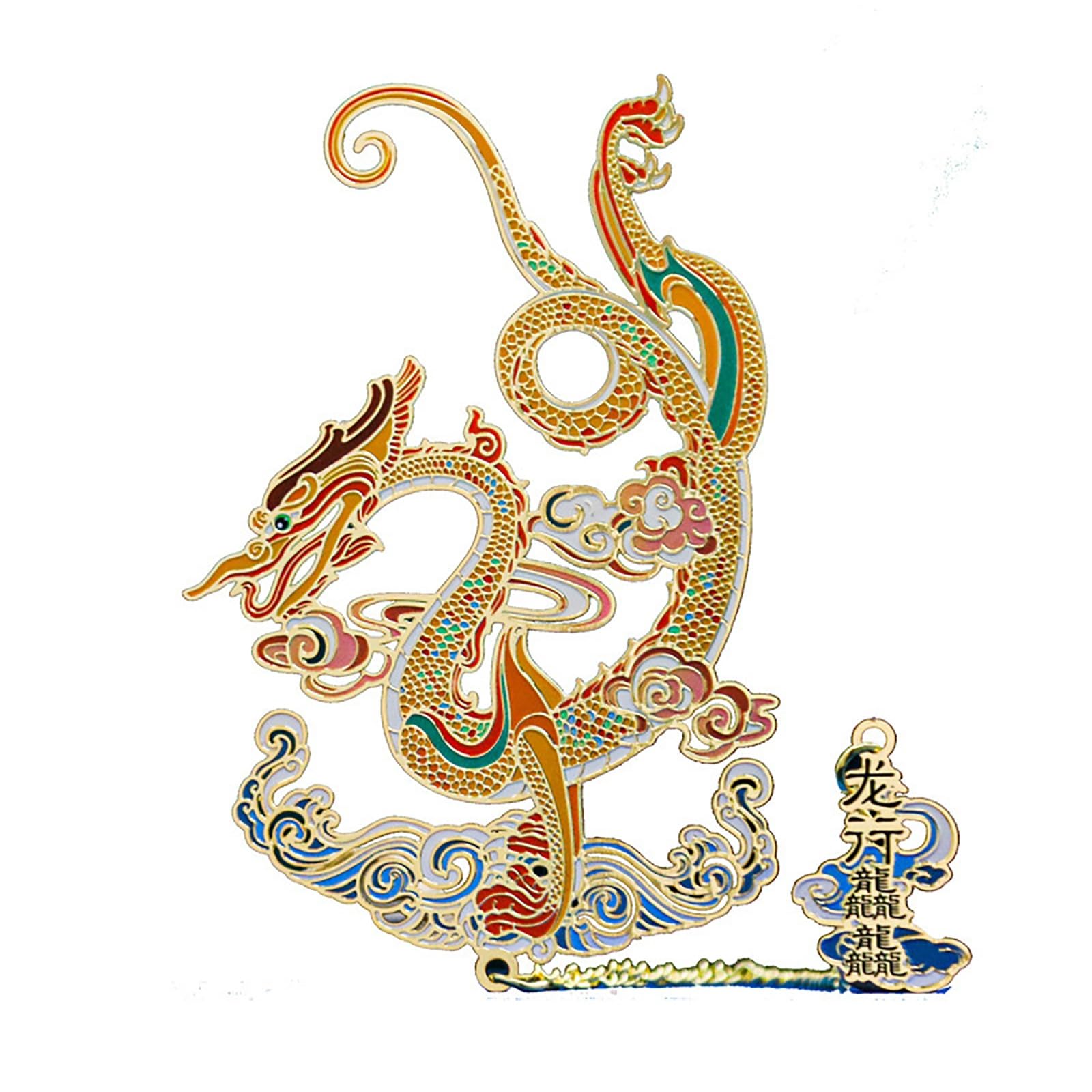 Marque-Page, Signets Loong Signets d'art en métal de Style Chinois Signets Creux