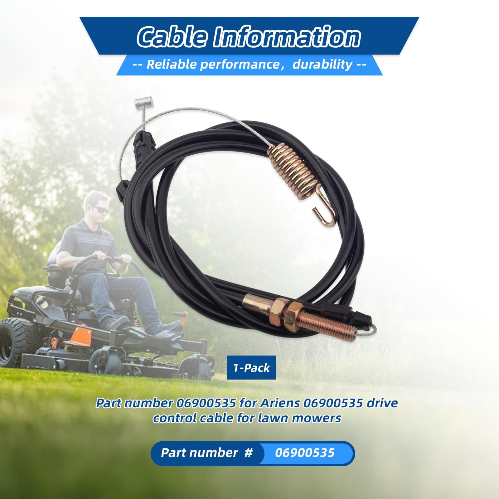 Condition photo showing New/Like New for 06900535 drive control cable, compatible with ariens mowers | mower replacement part, 1-pack