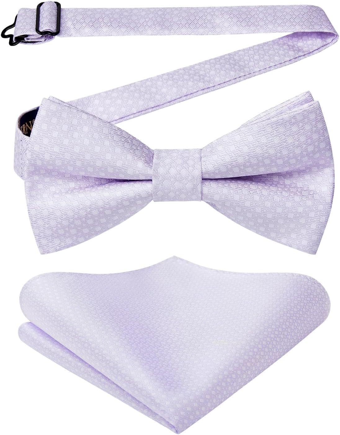 Enlision Bow Ties for Men Formal Pre-tied Bow Tie with Pocket Square Solid Color Clip on Bowties Set for Party Wedding