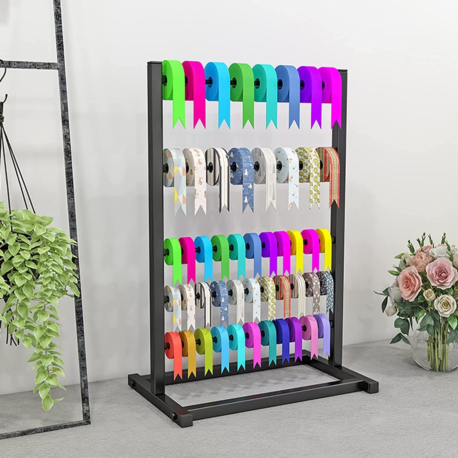 Ribbon Storage Organizers Rack 5Shelf Ribbon Spool Holder Tabletop