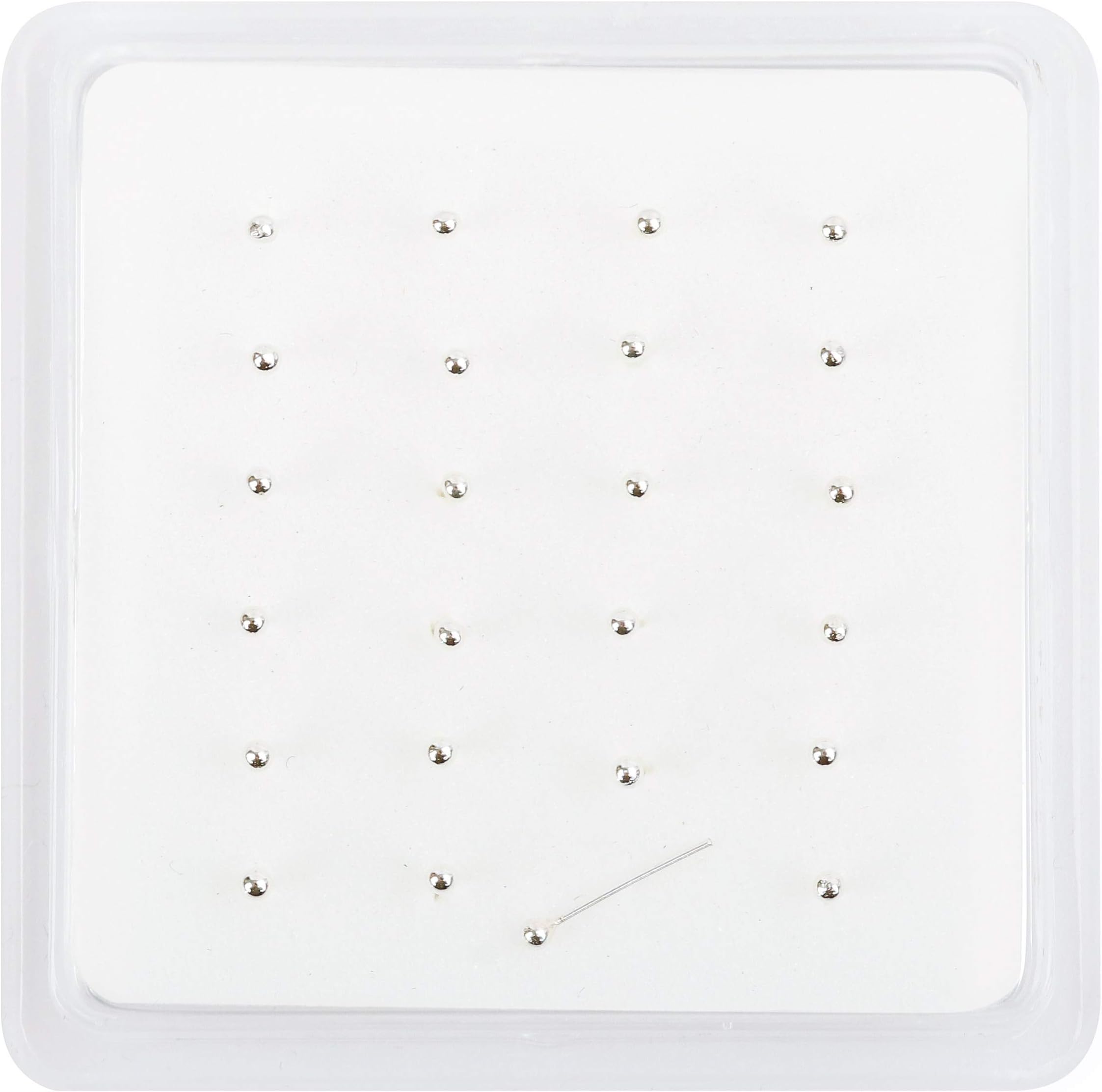 Pack of 24 Solid 925 Sterling Silver Silver ball Nose Studs