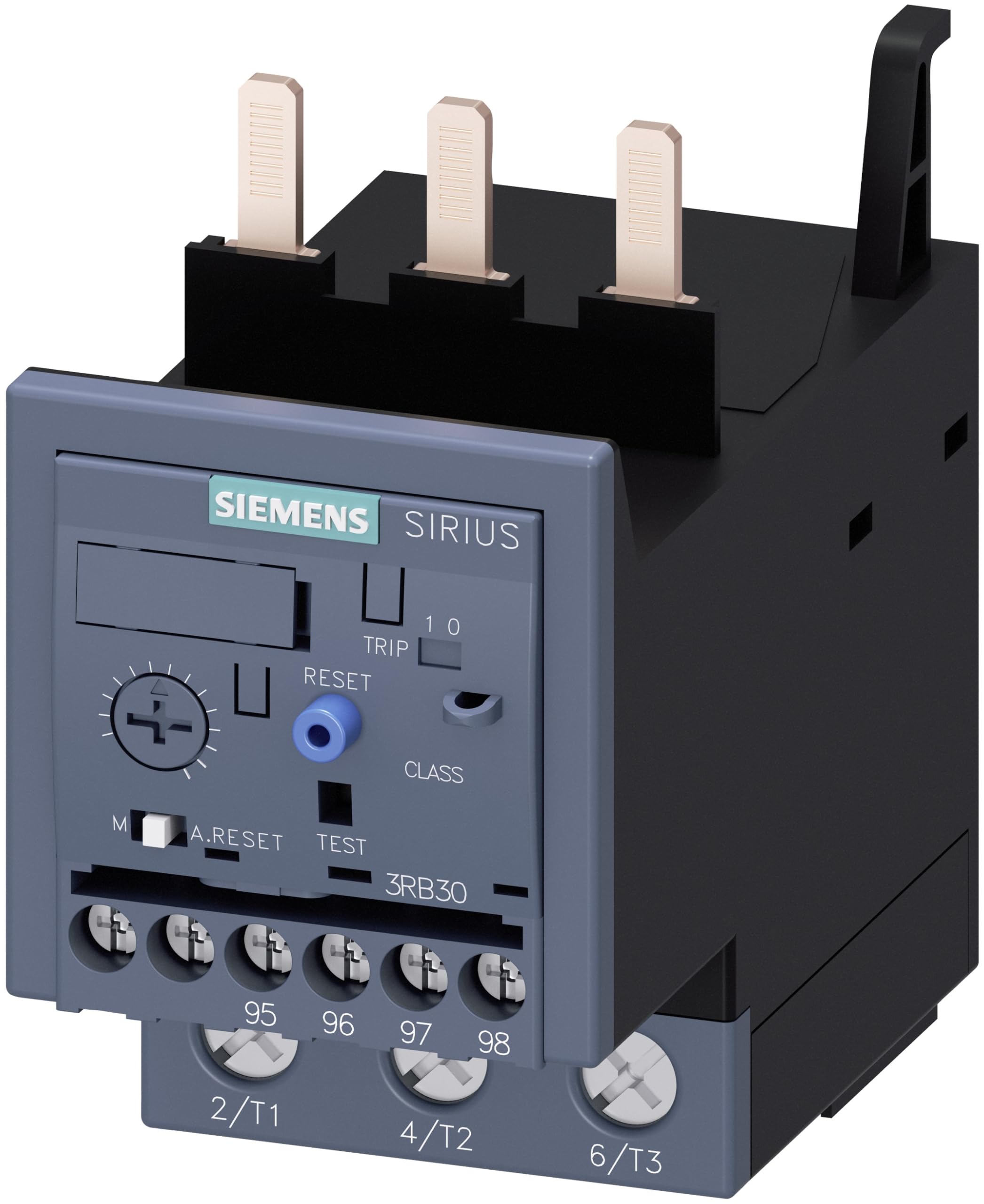 Siemens 3RB Überlastrelais, / 60A 1 Schließer/1 Öffner / 80A 3P, 55 mm x 98.9mm