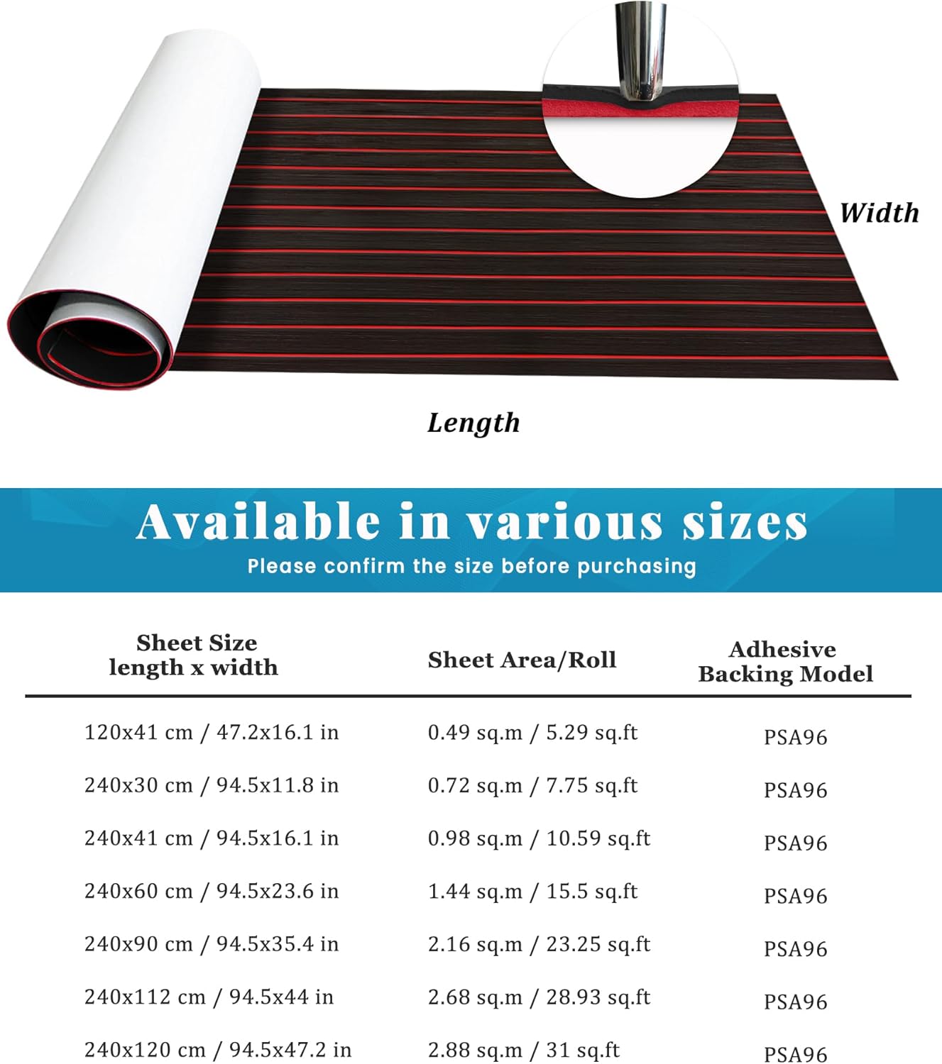 KXKZREN Boat Flooring EVA Foam Decking Sheet Faux Teak Marine Mat Non-Slip Boat Carpet Self-Adhesive Flooring for Jon Boats Motorboat RV Yacht Kayak Swim Platform