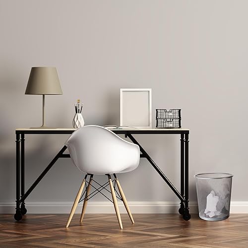 Miniatura 4 de Zeyune Paquete de 6 cubos de basura plateados de malla a granel de 4 galones de malla de alambre de metal, cesta de papel de desecho, redondo y