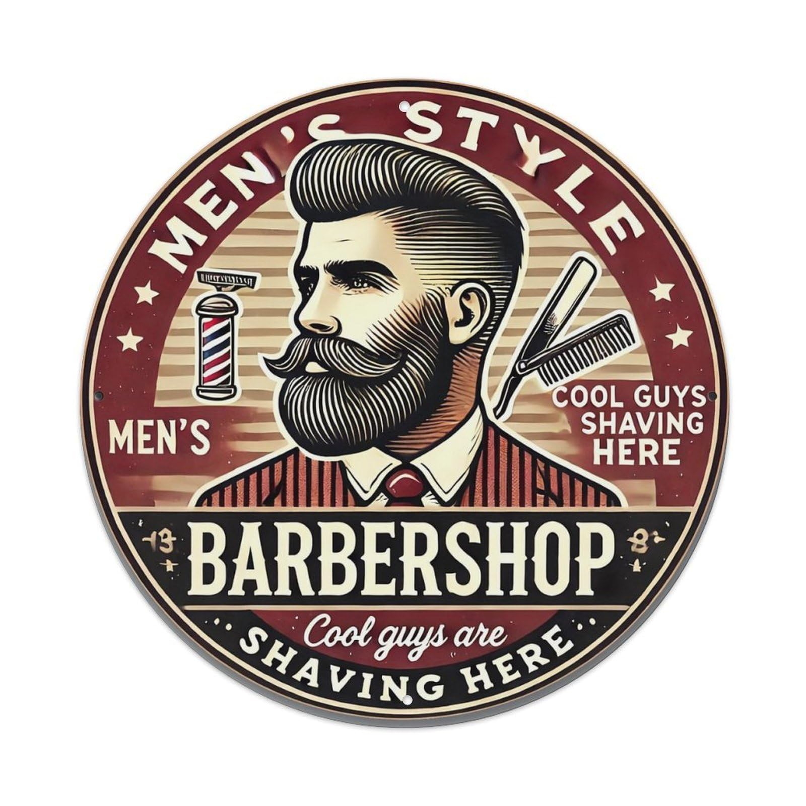 Jdyansheng Vintage Barbershop Man Illustration Design Tin Sign Metal Poster Metal Signs For Home Man Cave Bar Cafe Kitchen Laundry Room Wall Decorations 8X8 Inches