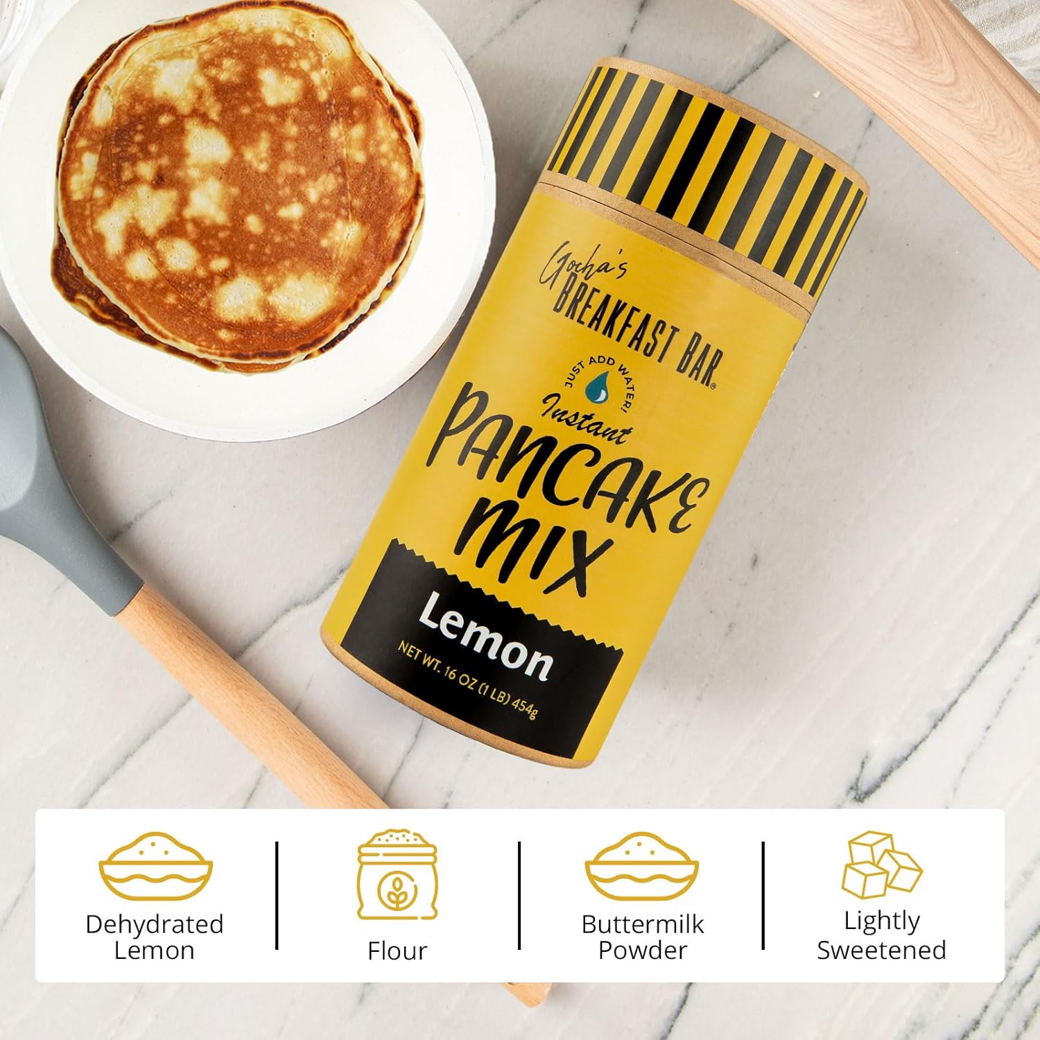 Gocha’s Combo Pack Bliss - Includes Lemon Pancake Mix, Honey Hot Sauce, & White Cheddar & Garlic Grits, Premium Ingredients