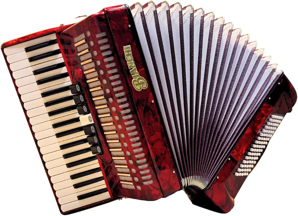 Acordeão/gaita/sanfona Bianchi 80 Baixos 7 Registros Eletrificada Novo (Vermelho)