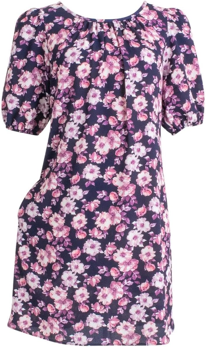 Womens Floral Print Wear to Work Sheath Dress Navy 6