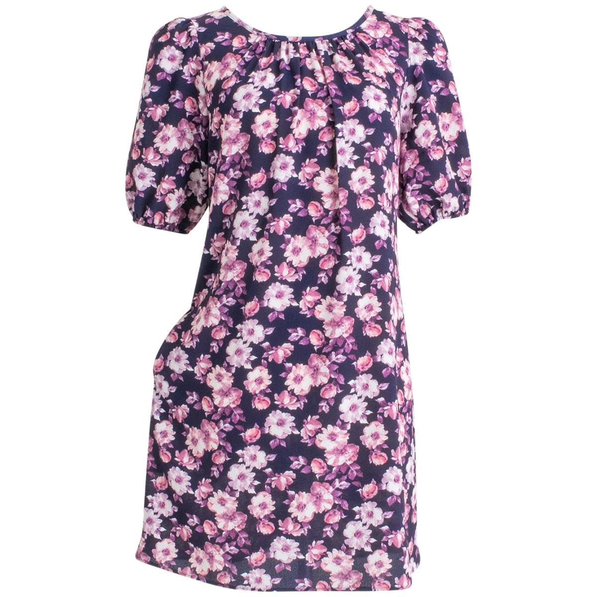 Womens Floral Print Wear to Work Sheath Dress Navy 6