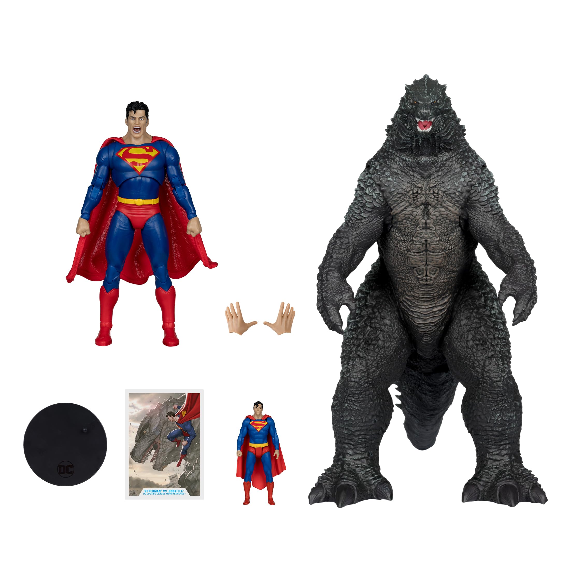 McFarlane DC Justice League Monsterverse DC Multiverse Actionfiguren 2er-Pack Superman Vs. Godzilla 30 cm | DC Multiverse Justice League vs. Godzilla vs. Kong Actionfigur, 17,8 cm, 2er-Pack – Superman vs. Godzilla