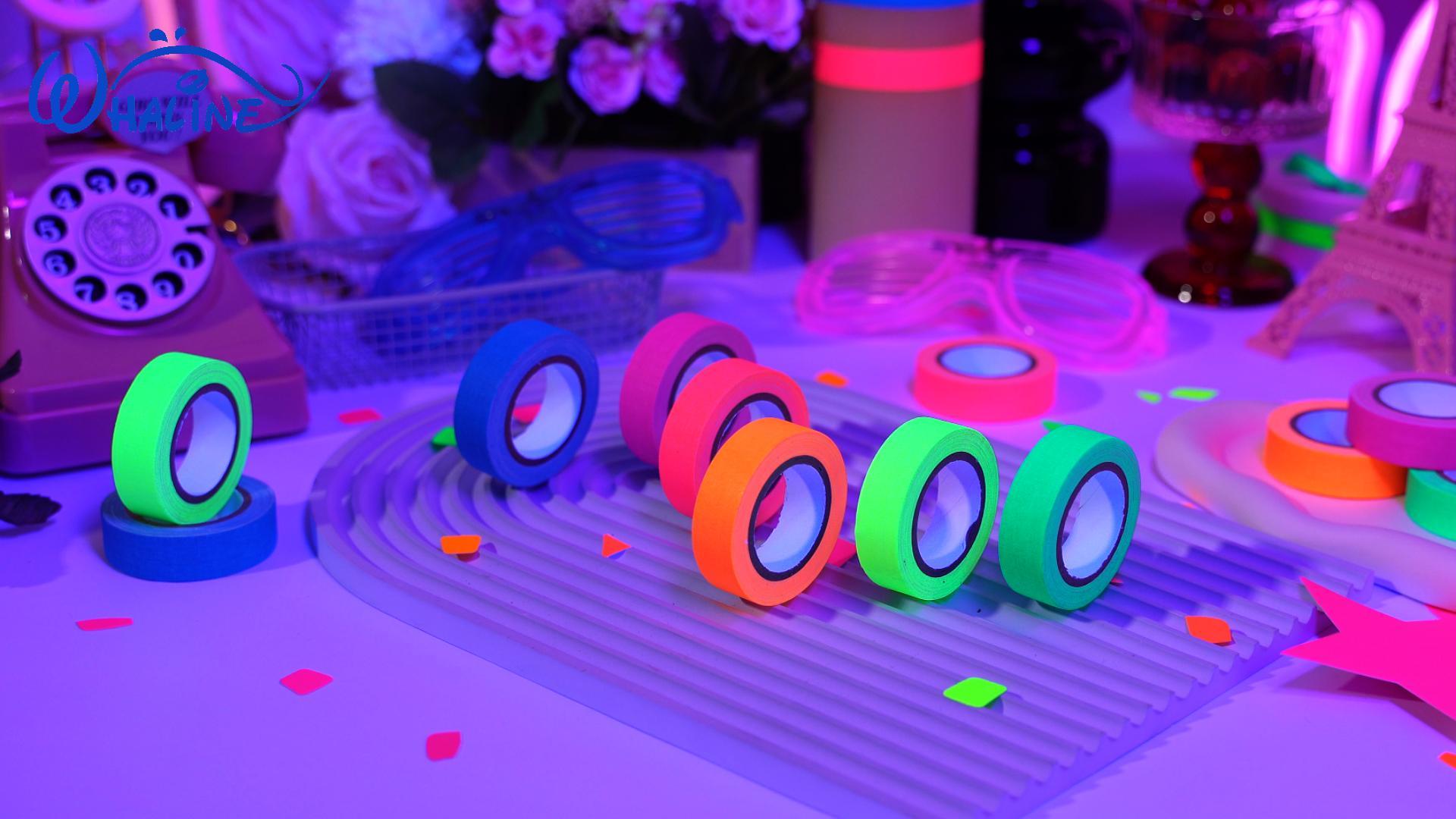 Image of Whaline 6 Neon Colors Gaffer Cloth Tape, 1 Inch x 60 Ft (Pack of 2)