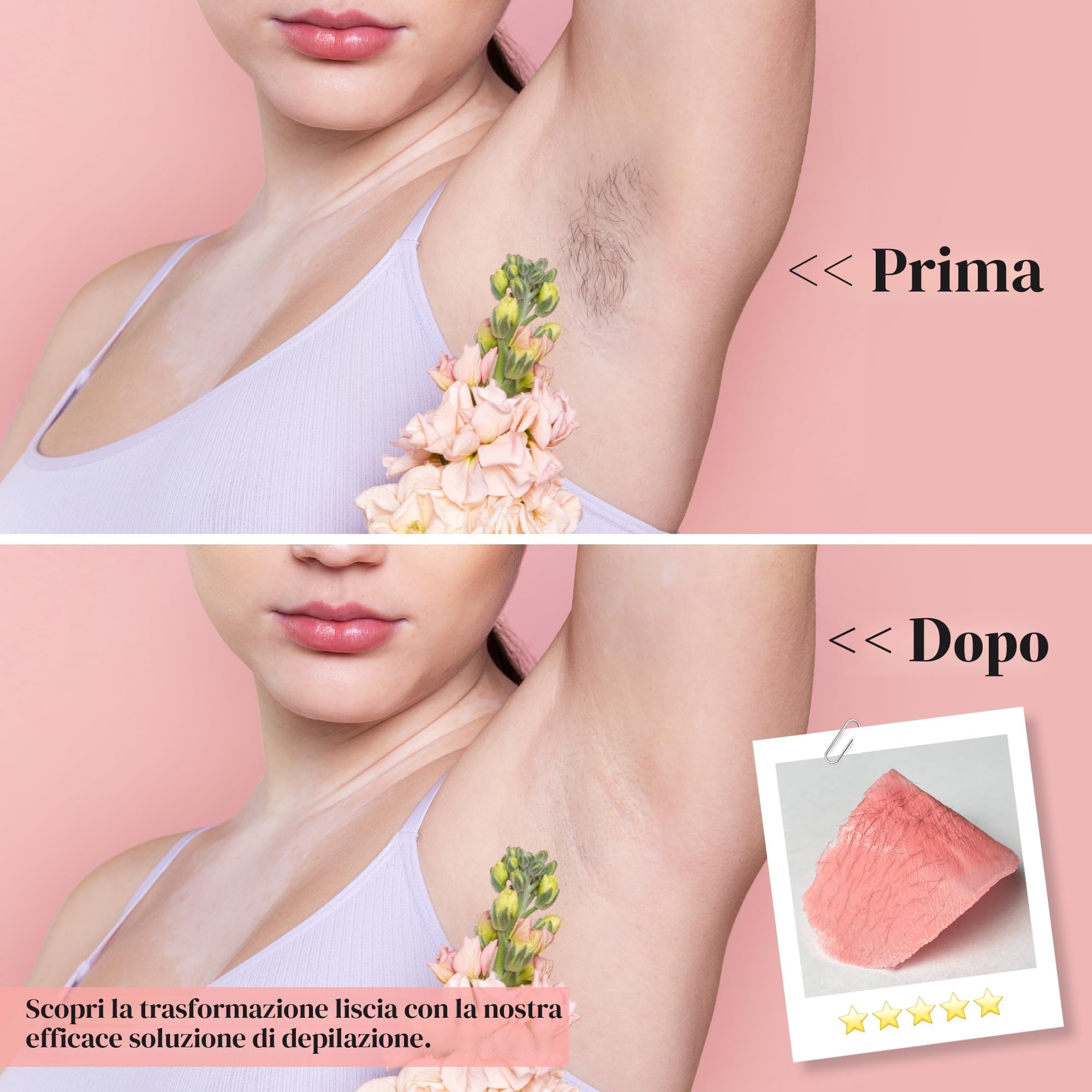 PURECLEAN Digitale Cera Brasiliana - 4 Confezioni di Perle di Cera, Lozione Post-Ceretta, Ciotola in Silicone - 54 Articoli per Tutti i Tipi di Capelli - Viso, Bikini, Corpo Completo