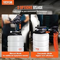 Vista 2 de VEVOR Bomba extractora de fluidos neumática/manual de 15L, extractor de líquido al vacío para cambiador de aceite, bomba de cambio de aceite