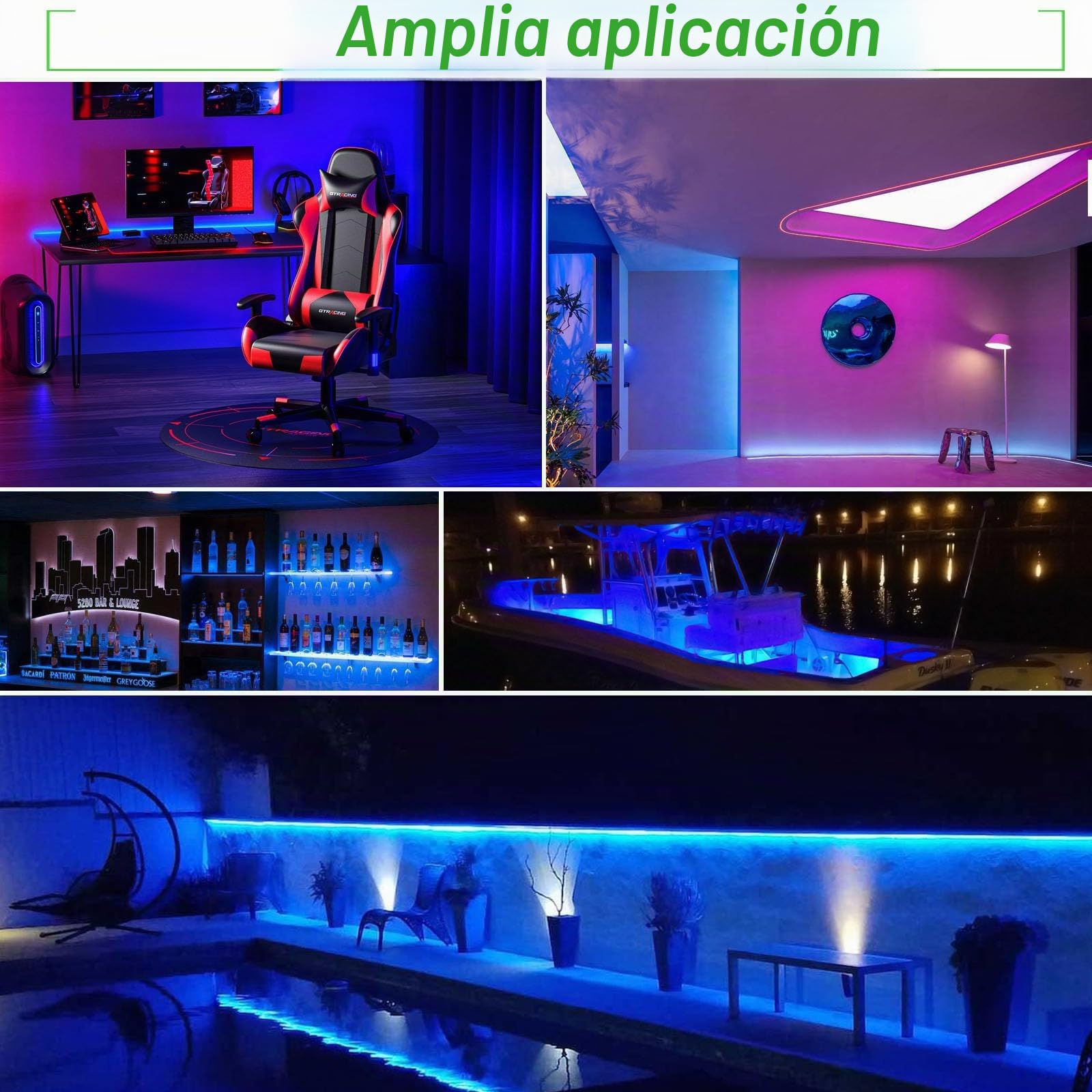 JOYLIT 24V Tira LED COB 6M Azul Impermeable IP65, 320LEDs/M 8MM Ancho Regulable Tiras de Luces LED para Gabinete de Cocina, Mostrador, Estante, Escalera