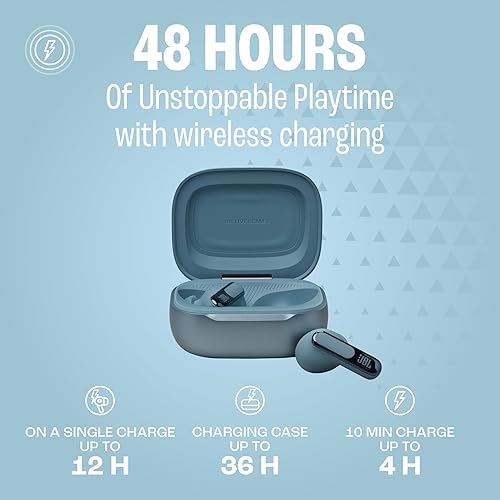 Miniatura 3 de JBL Live Beam 3 - Auriculares inalámbricos con cancelación de ruido, reproducción total de 48 horas, carga inalámbrica, 6 micrófonos para llamadas