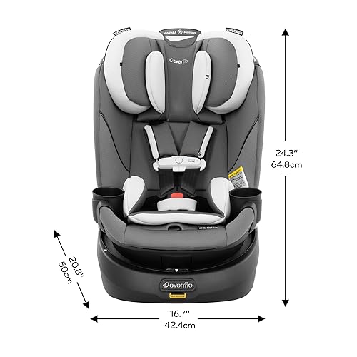 Miniatura 11 de Evenflo Gold Revolve360 Slim - Asiento giratorio 2 en 1 para automóvil con SensorSafe (gris perla)