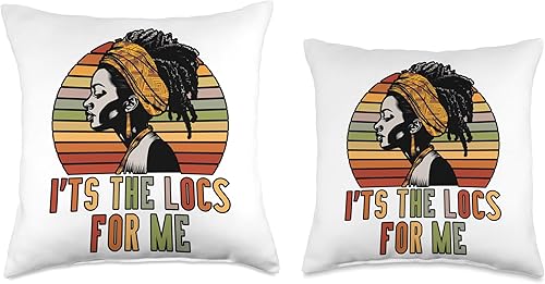 Miniatura 3 de Locs Afro Dreadlocks Love Natural Beauty Hair It's the Locs for Me Afro Hair Black American African Girl Throw Pillow, 18x18, Multicolor