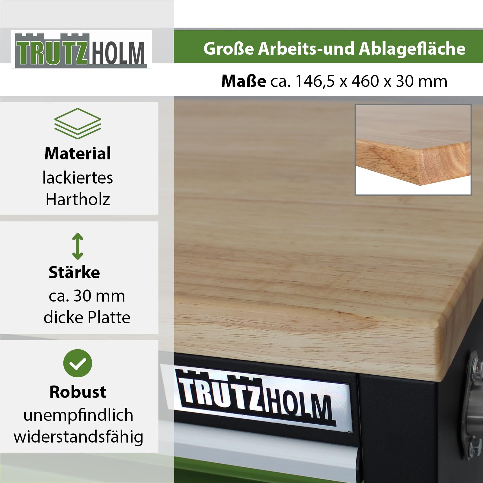 TRUTZHOLM Werkstattwagen Mobile Werkbank Deluxe XXL 20 Schubladen Werkzeugwagen Rollwagen 4 Schubladen 135 TLG. bestückt