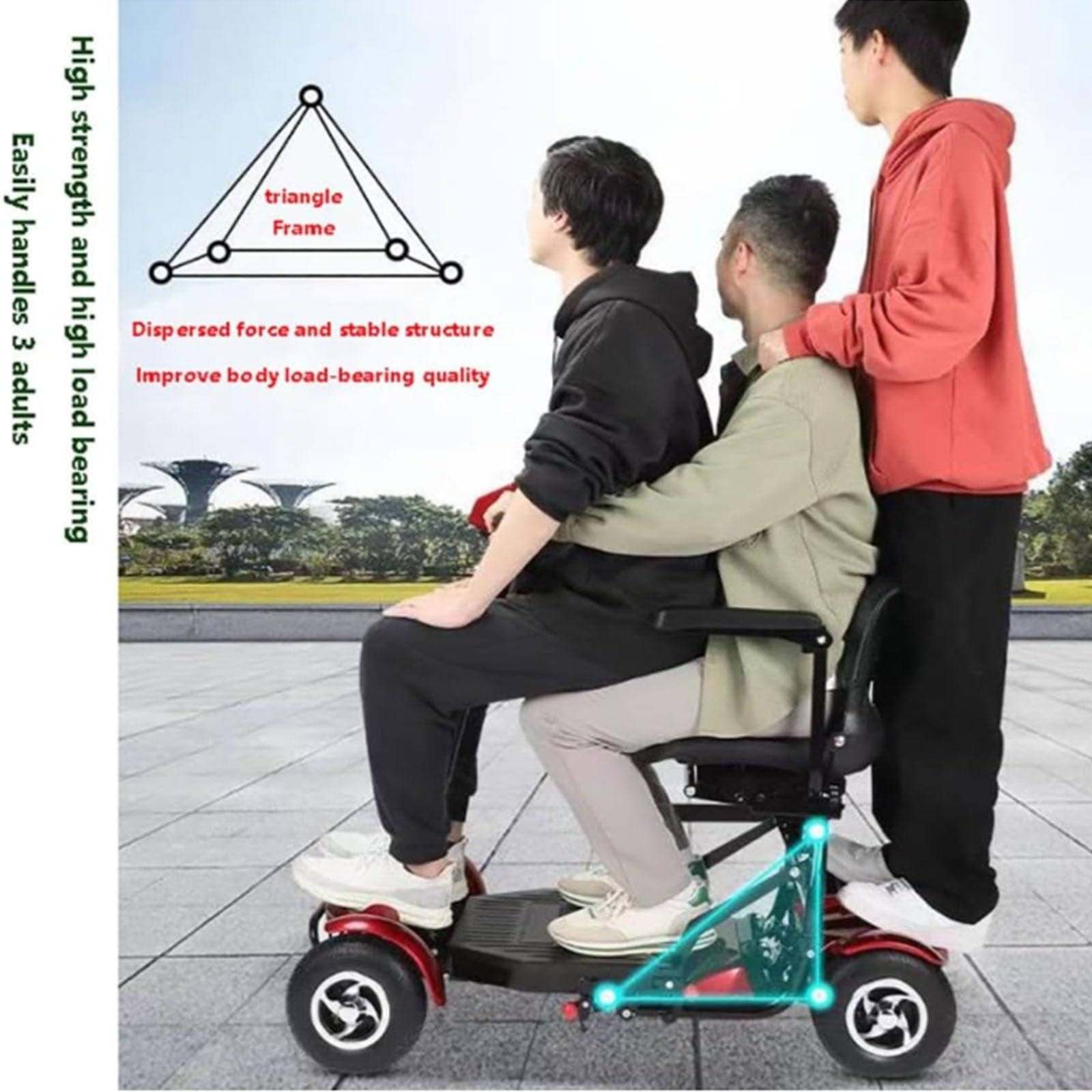 BCBKD Scooters De Movilidad Ligeros De 4 Ruedas para Adultos,Scooter De Movilidad Plegable,Scooters para Personas Mayores,Carga 150 Kg/300 Lbs,para Personas Mayores Discapacitadas