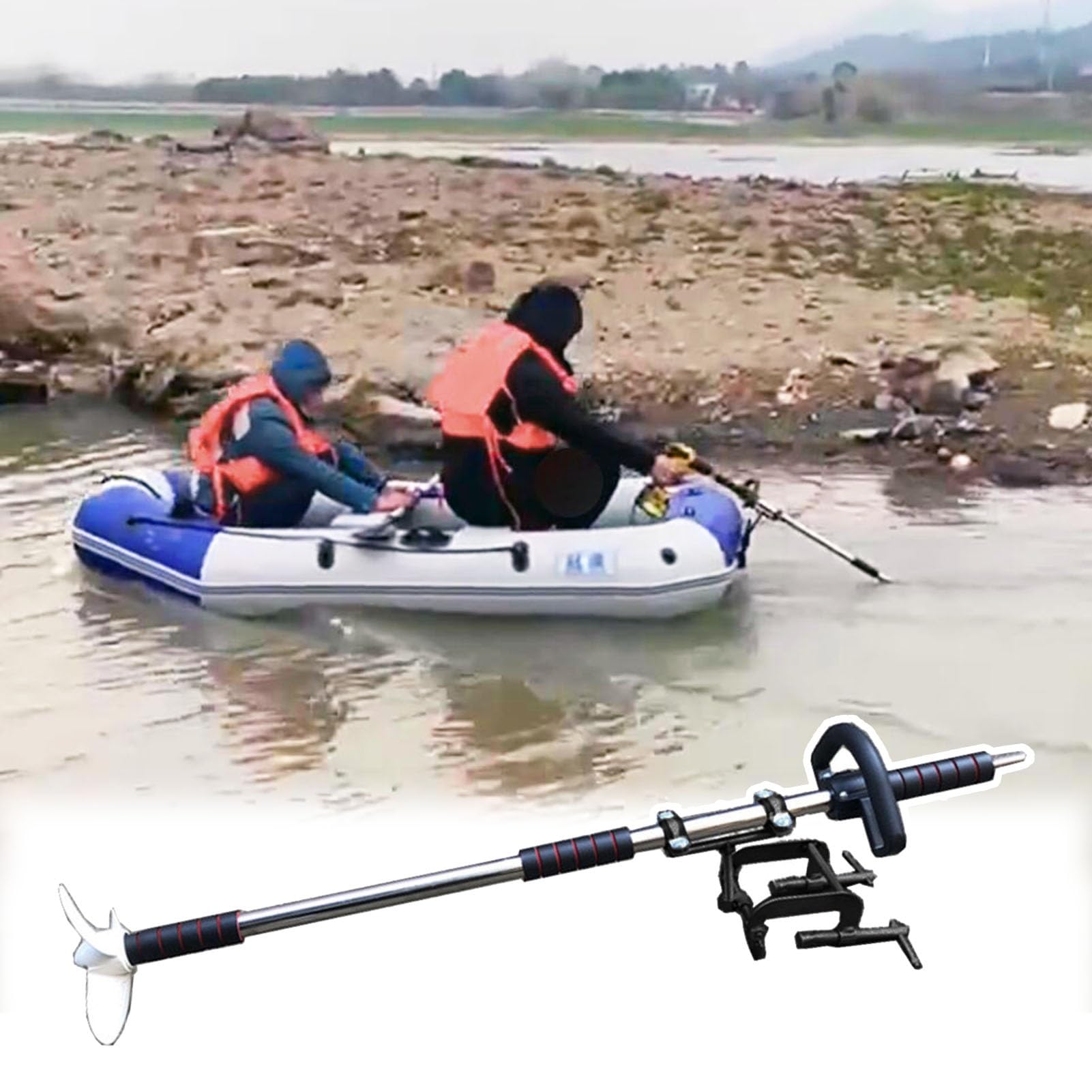 Hélice de forage pour kayak et petit bateau : moteur de pêche sans fil alimenté par perceuse