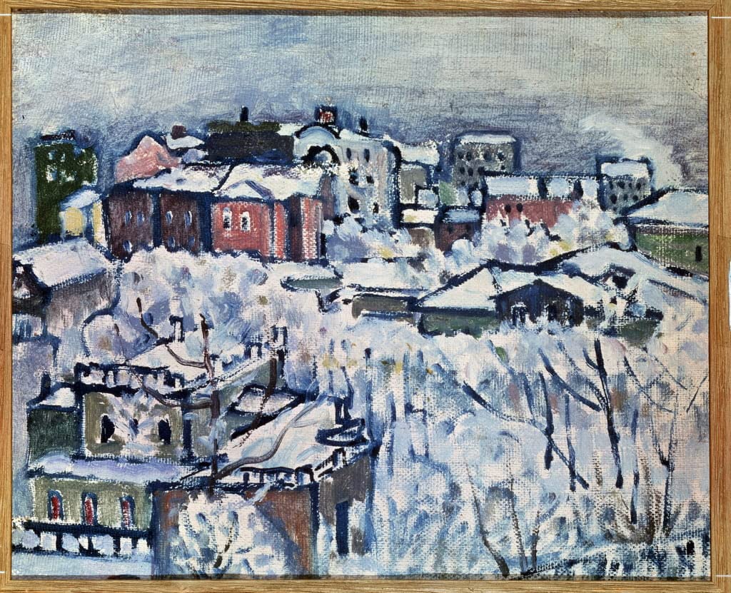 Impression d'art Kandinsky Jour d'hiver grand tableau pour décoration de salon moderne