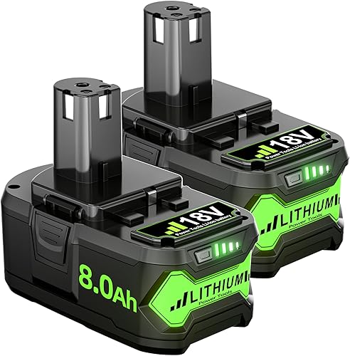 Batería de repuesto para Ryobi 18V P108 8.0Ah litio 18V batería ONE+ Plus P102 P103 P104 P105 P107 P108 PBP005 P109 P190 P191 P122 paquete de 2