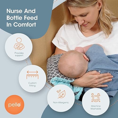 Miniatura 3 de Pello Comfy Cradle - Cojín de lactancia para lactancia materna y biberón, apto para viajes y lavable, cojín de lactancia reversible para recién